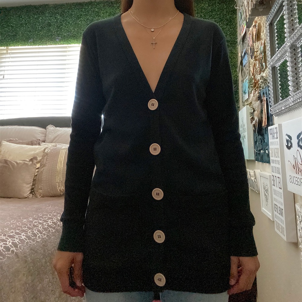 Black Button Up Cardigan